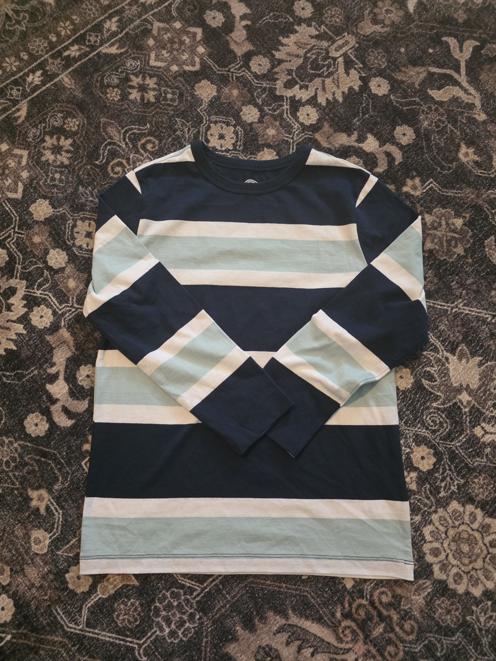 wonder nation Navy, Light Blue & White Striped Long-Sleeve Tee